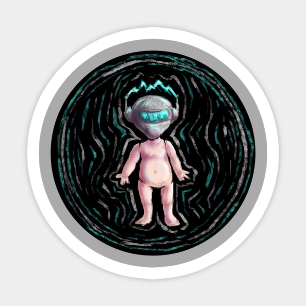 Baby Doll Robot Sticker by srw110